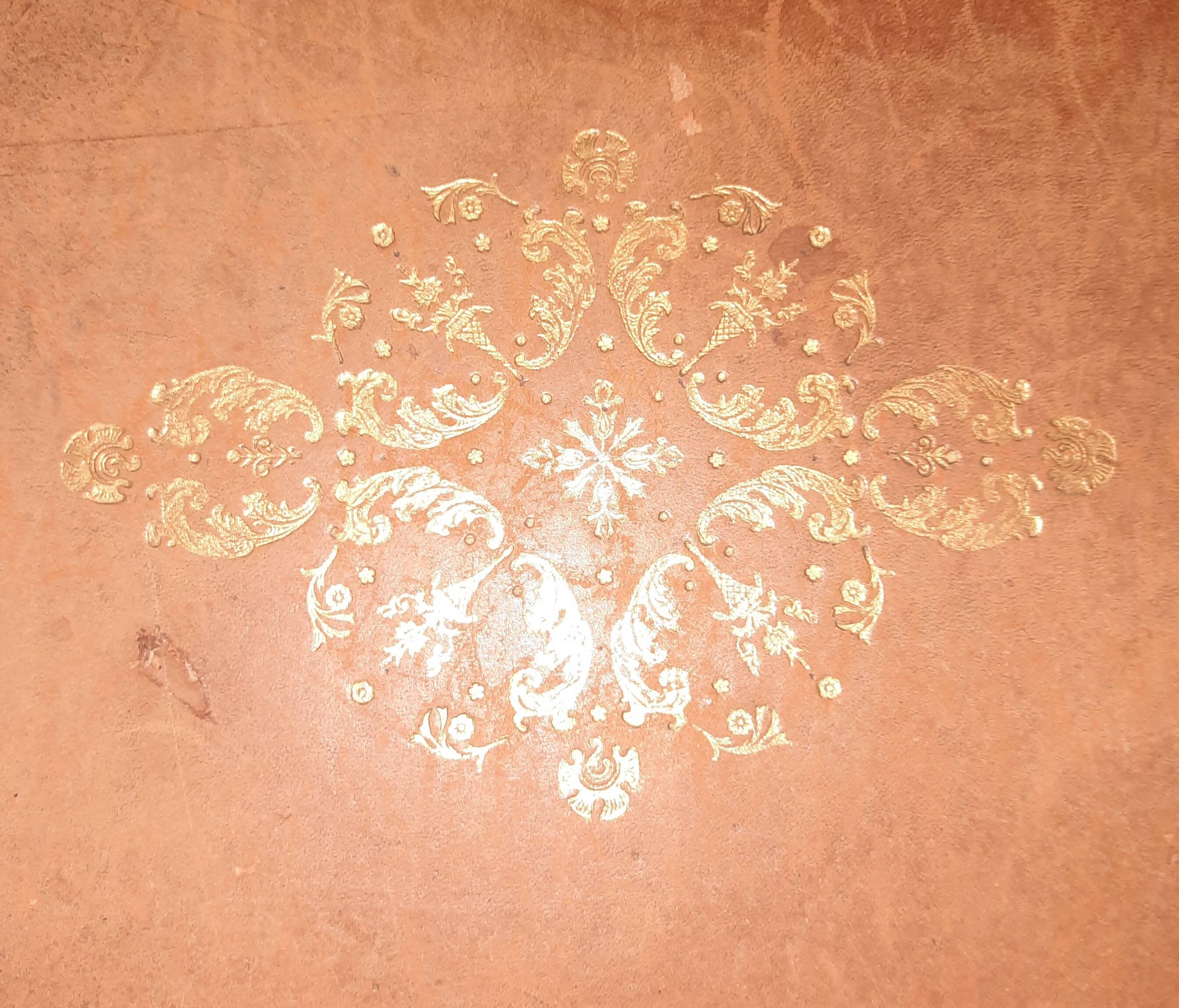 Flat desk in solid cherry wood, Louis XV style.