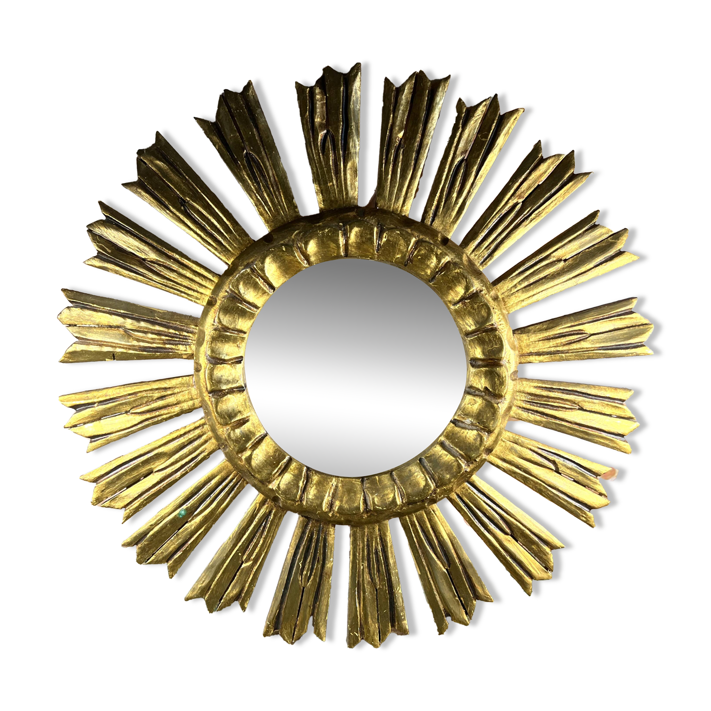 Sunburst mirror in gilded wood
