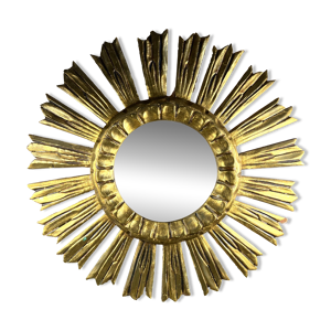 Miroir soleil en bois