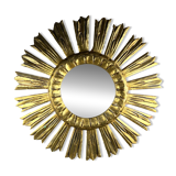 Sunburst mirror in gilded wood