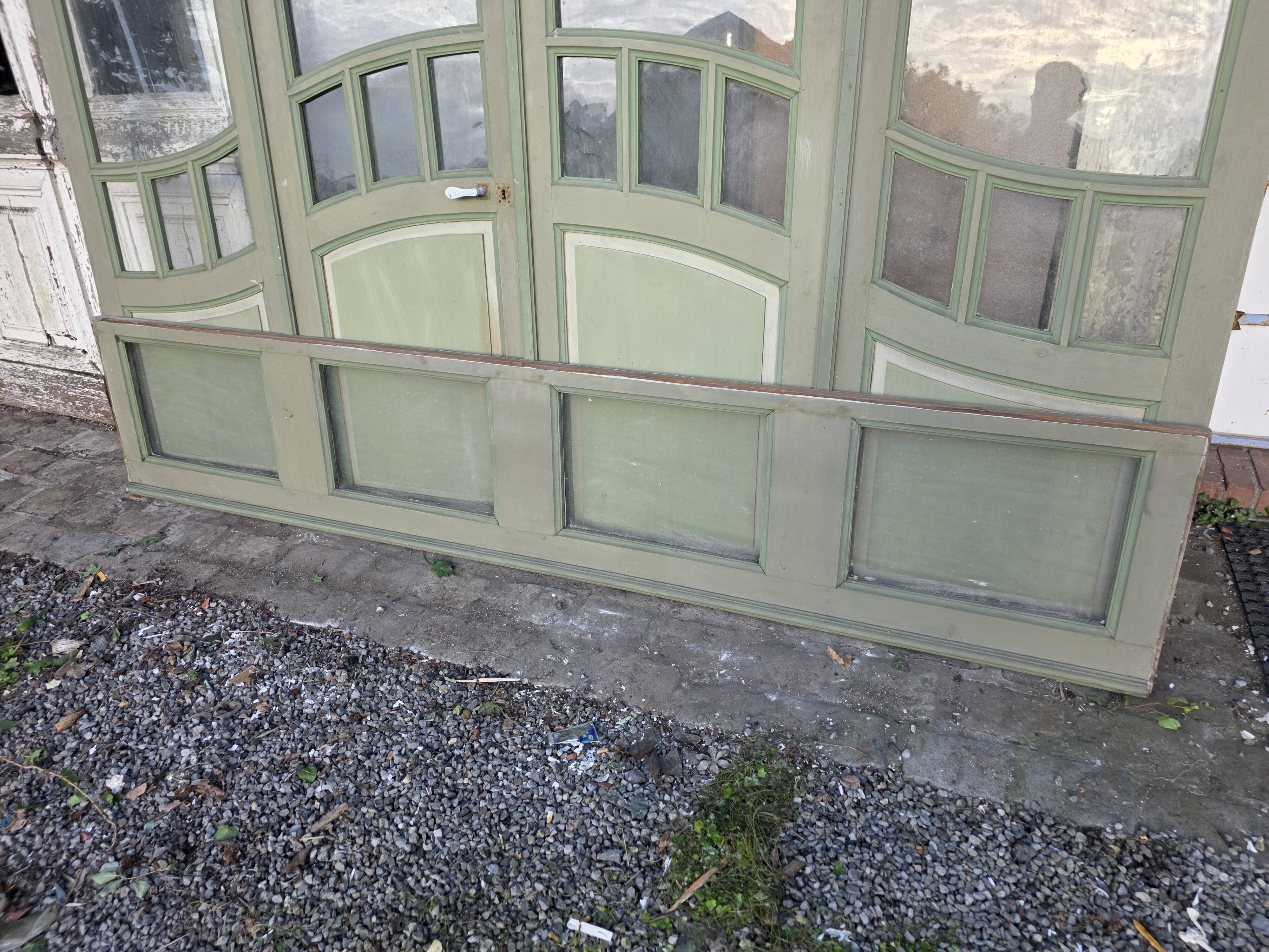 4 Art Nouveau partition doors + transom