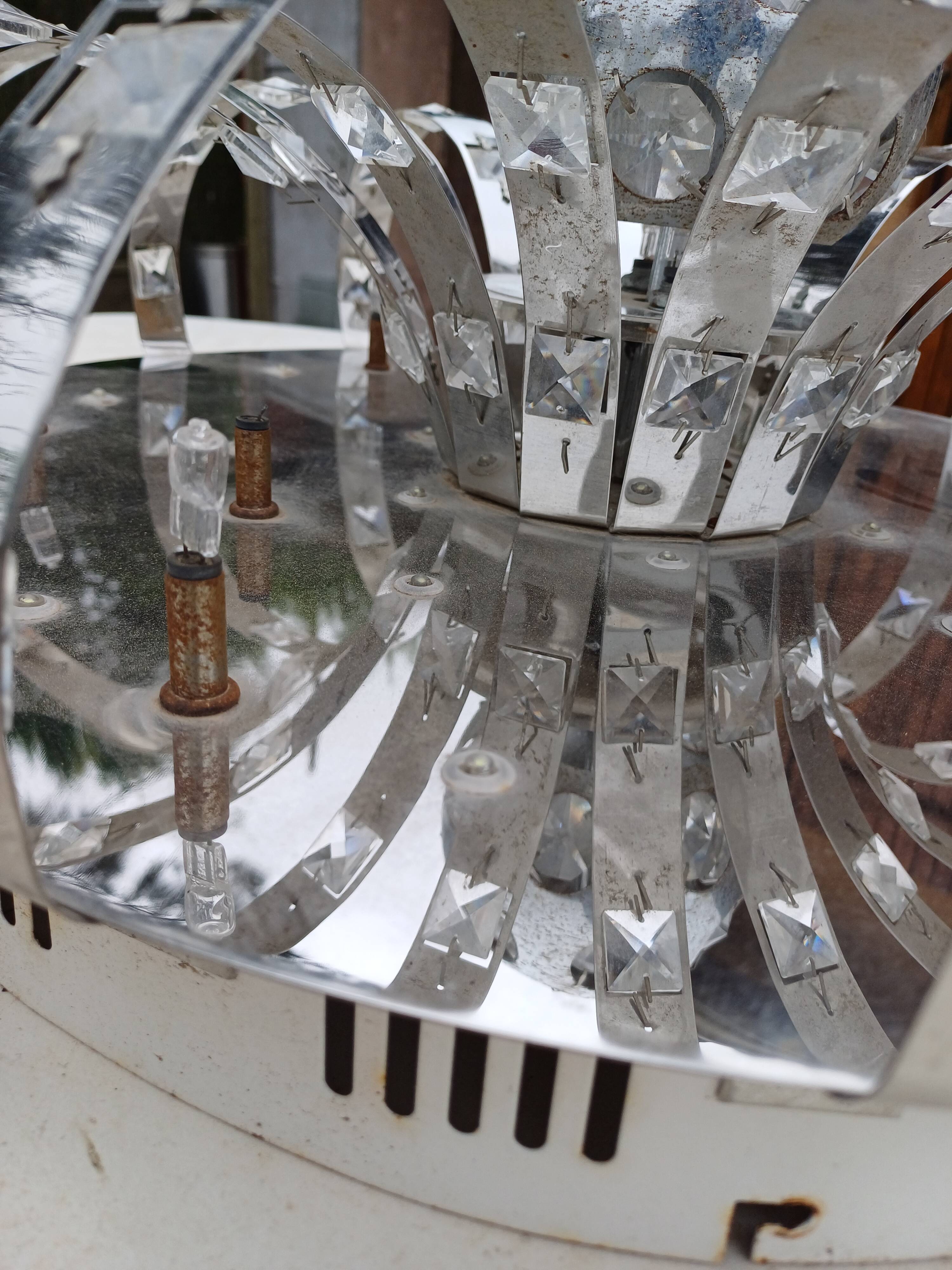 Suspension vintage aluminium + verre