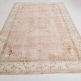 7x10 Pale Red & Beige Large Turkish Area Rug, 210x306Cm