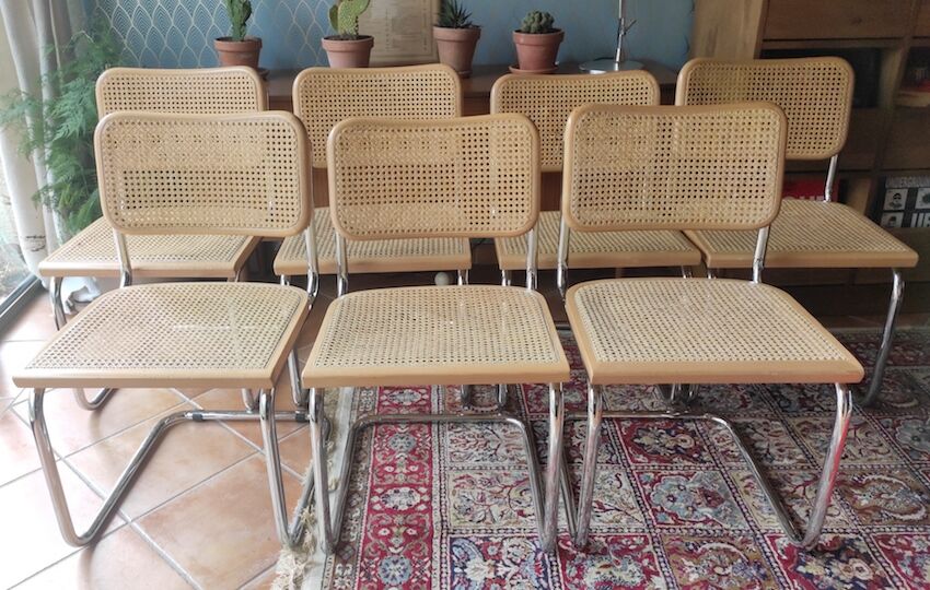 Lot de 7 chaises B32 par Marcel Breuer