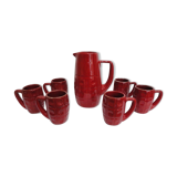 Vintage ceramic red lemonade service