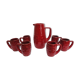 Vintage red ceramic lemonade set