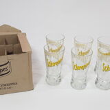 6 Schweppes advertising glasses