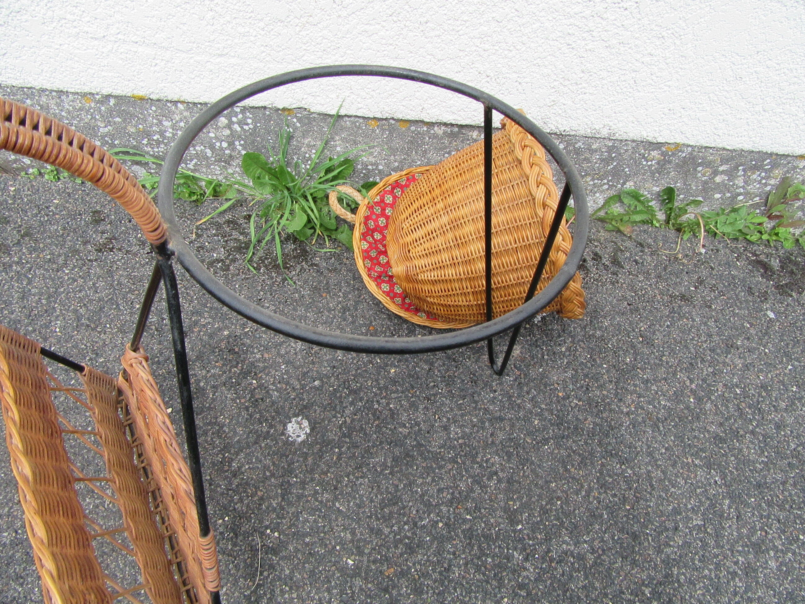 Panier à ouvrage en rotin