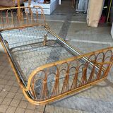 Day-bed ondaflex bambou et rotin 1960