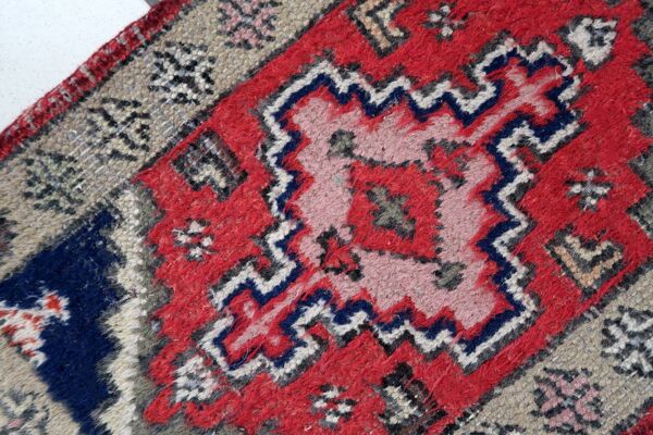 Tapis vintage du Moyen-Orient Hamadan fait main en laine – 38 x 59 cm