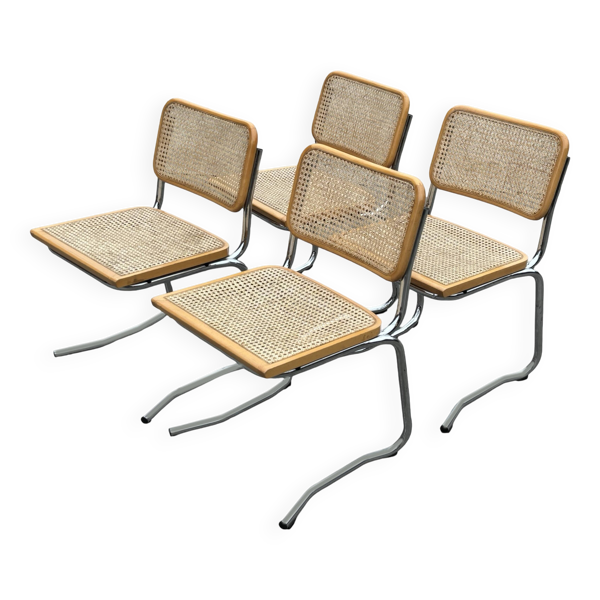 Lot de quatre chaises vintage Cesca - modèle unique design années 80
