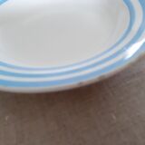 Old deep plate with baby blue border