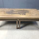 Table basse en laiton gravé vintage, années 1970
