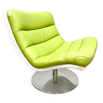 Chaise pivotante vintage design hollandais Artifort F978 'Green spirit'