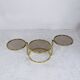 Mid century brass plated 3-tier swivel coffee table after Milo Baughman