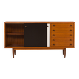 Vintage teak sideboard in the style of Charlotte Perriand, 1970s