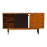 Vintage teak sideboard in the style of Charlotte Perriand, 1970s