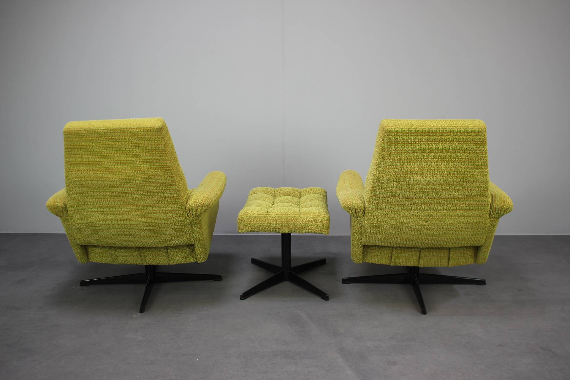 Mid-century Pair of Armchairs Stool by Morávek a Munzar, 1968s, czsk