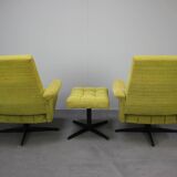 Mid-century Pair of Armchairs Stool by Morávek a Munzar, 1968s, czsk
