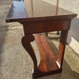 Large console with mahogany butt top red and white marble of the xix th century