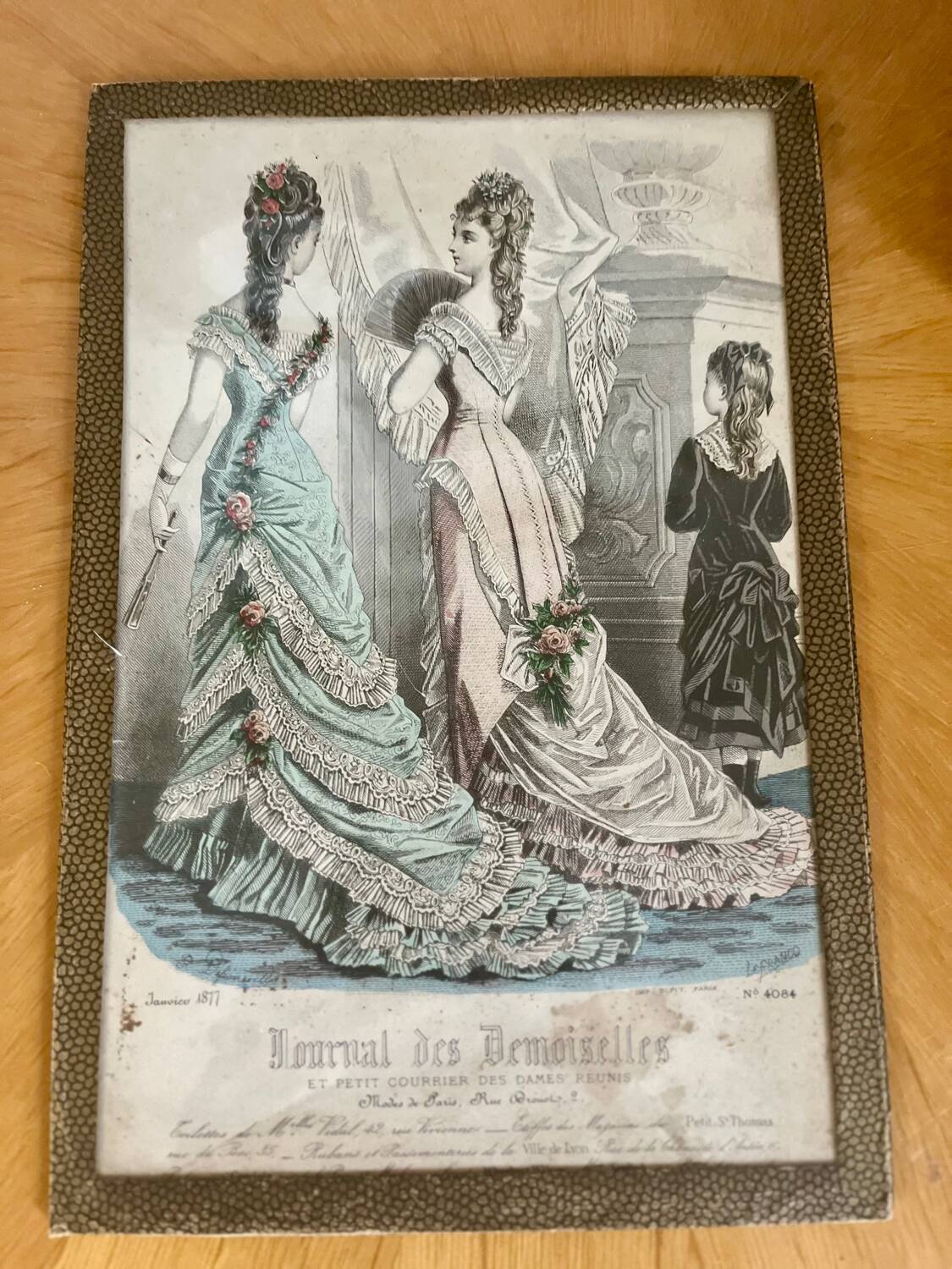 Gravure de mode de paris ancienne
