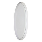 Big, oval mid-century mirror / 1960s / 1970s / white / sanded finish / Space Age