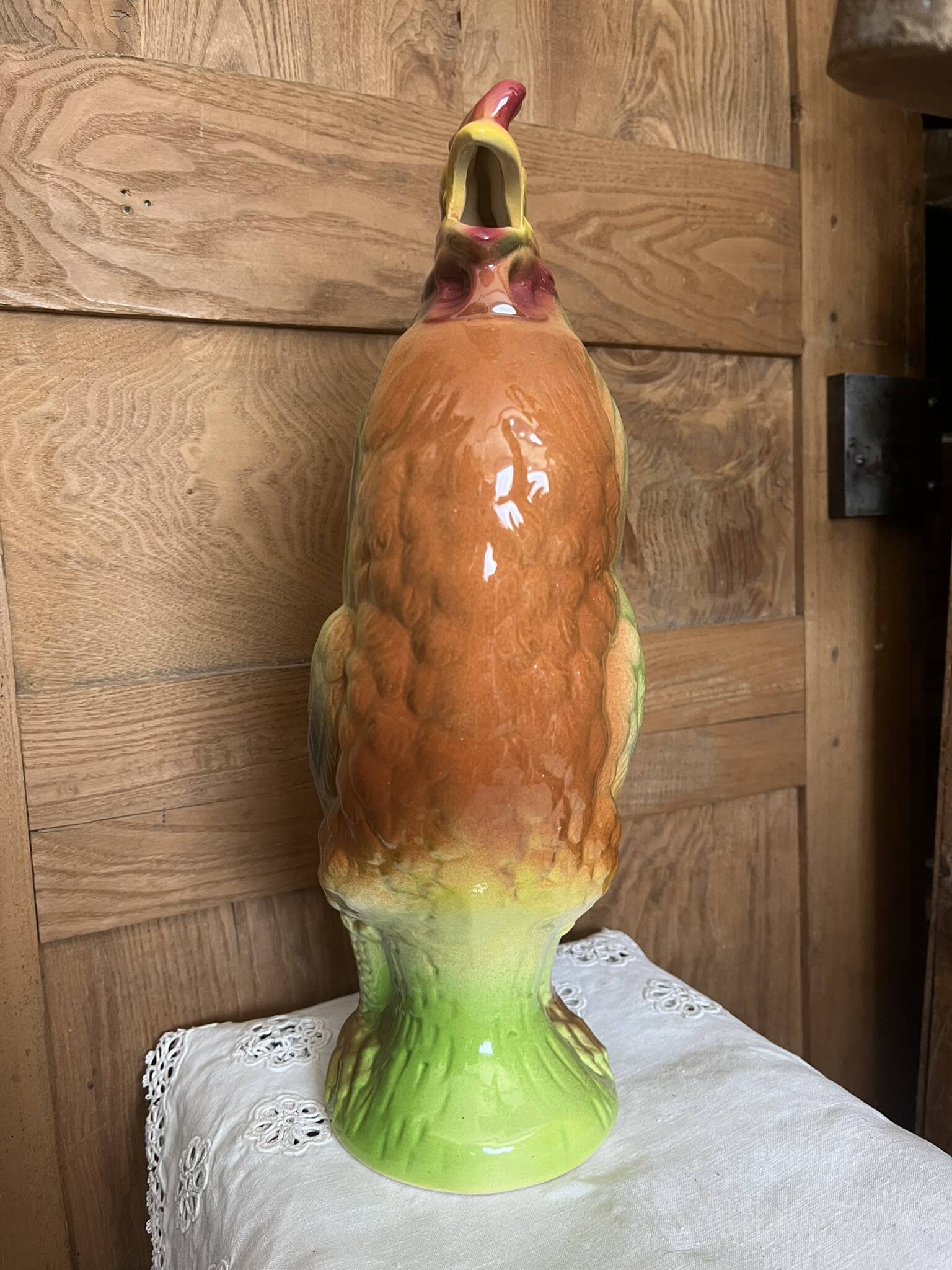 French earthenware rooster pitcher – Saint-Clément