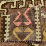 Brown & Beige Tribal Turkish Kilim Rug 132x200Cm SK 35210