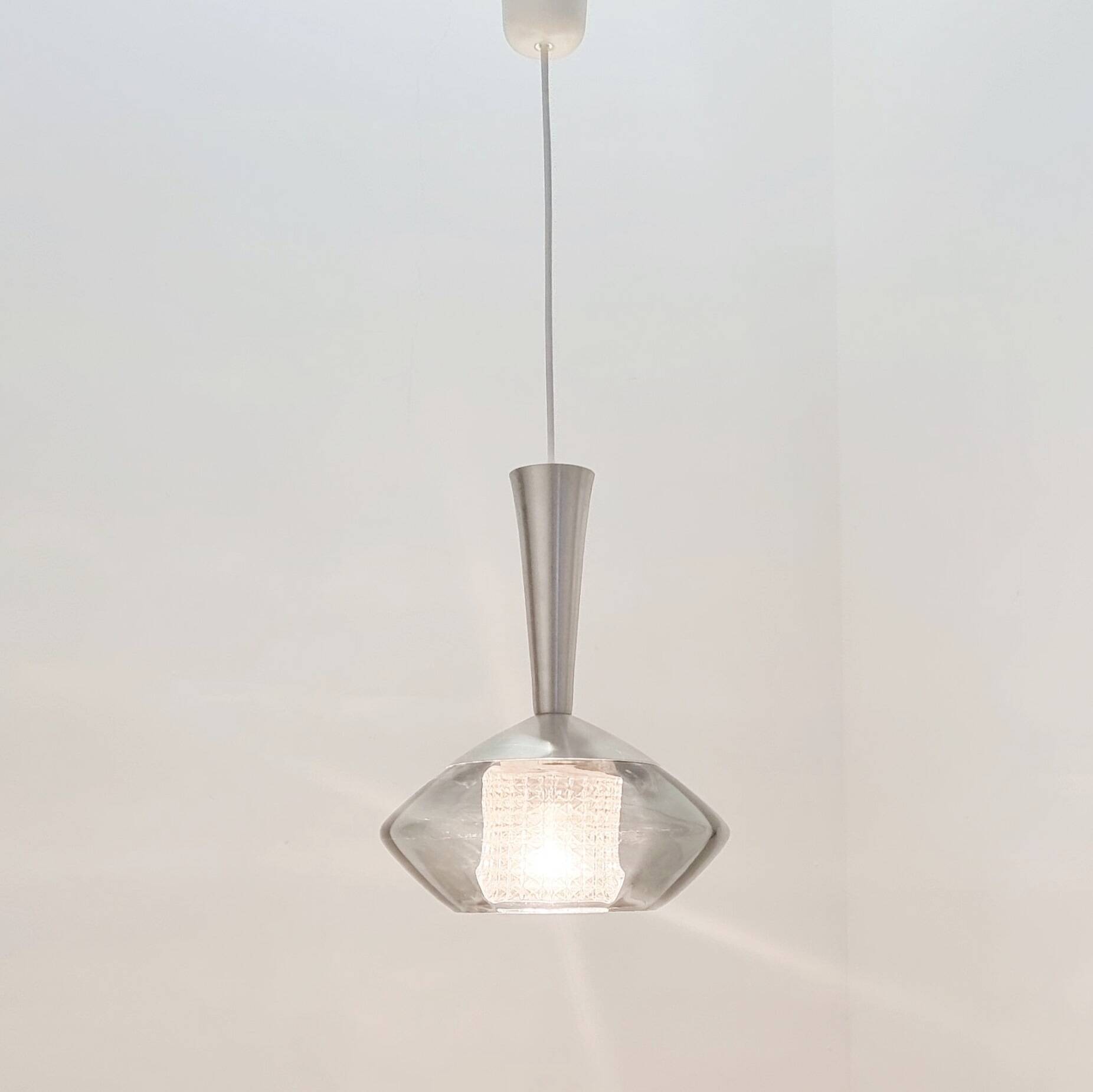 Plafonnier/Suspension Mid-Century Scandinave en Verre par Carl Fagerlund pour Orrefors, 1960s