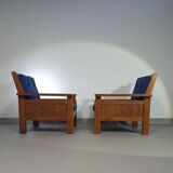 2 brutalist lounge chairs - 1960s