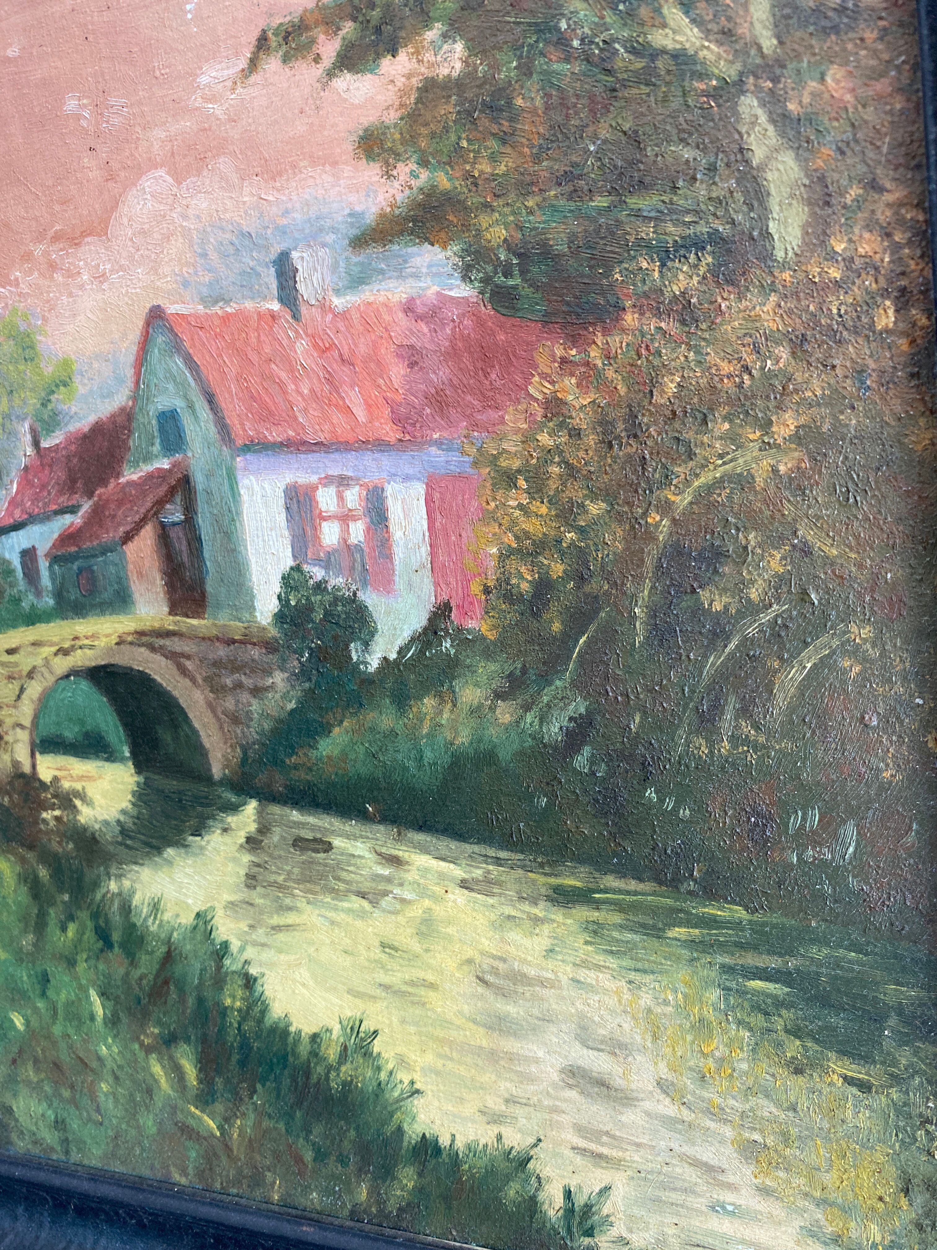 Tableau paysage coucher de soleil