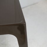 Fiberglass table, brown, France, circa 1970