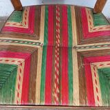 Art Deco wood and straw armchair