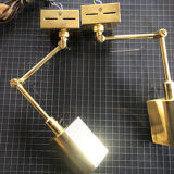 Pair of articulated wall lamps gilded brass Marset circa 1970