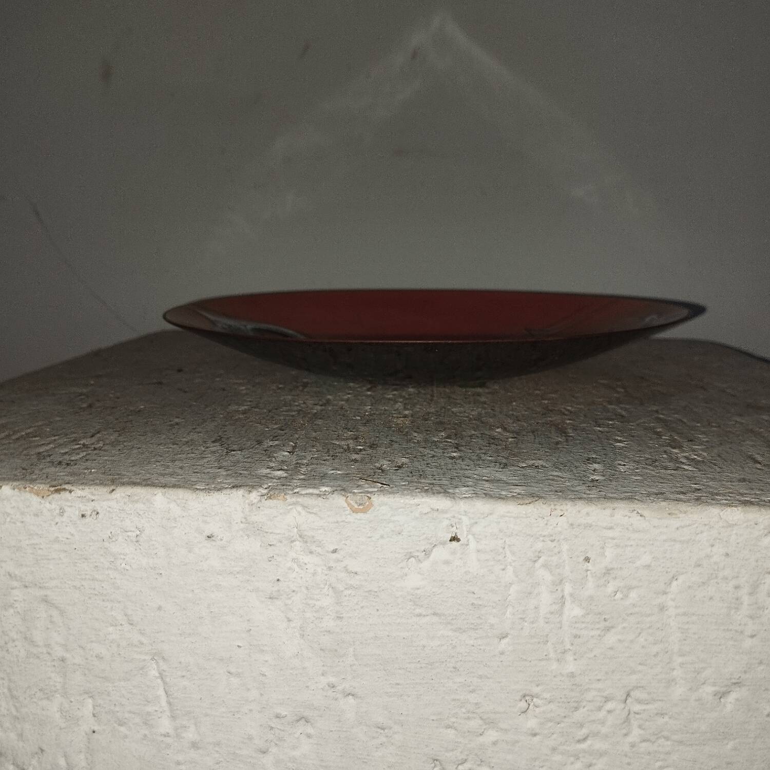 70s enameled cup emptier signed Leclaire