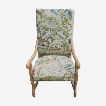 Louis XIII style armchair with tapestry