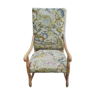 Louis XIII style armchair with tapestry