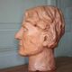 Sculpture signed Doloire, terracotta sculpture, sculpture of a man's head, collection, interior decoration.