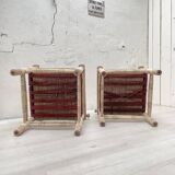 Pair of wooden armchairs and ropes
