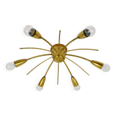 J.T. Kalmar Sun Lustre in Brass Mid-Century, Austria, 1950s