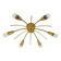 J.T. Kalmar Sun Lustre in Brass Mid-Century, Austria, 1950s