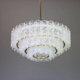 Lustre à tubes en verre glace Murano par Doria, Allemagne, années 1960