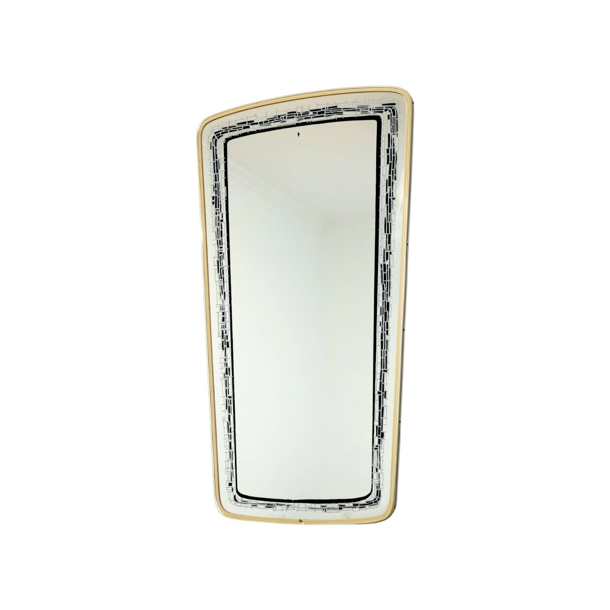 Fifties Rockabilly Mirror Geometric Motif Gold Vintage Design
