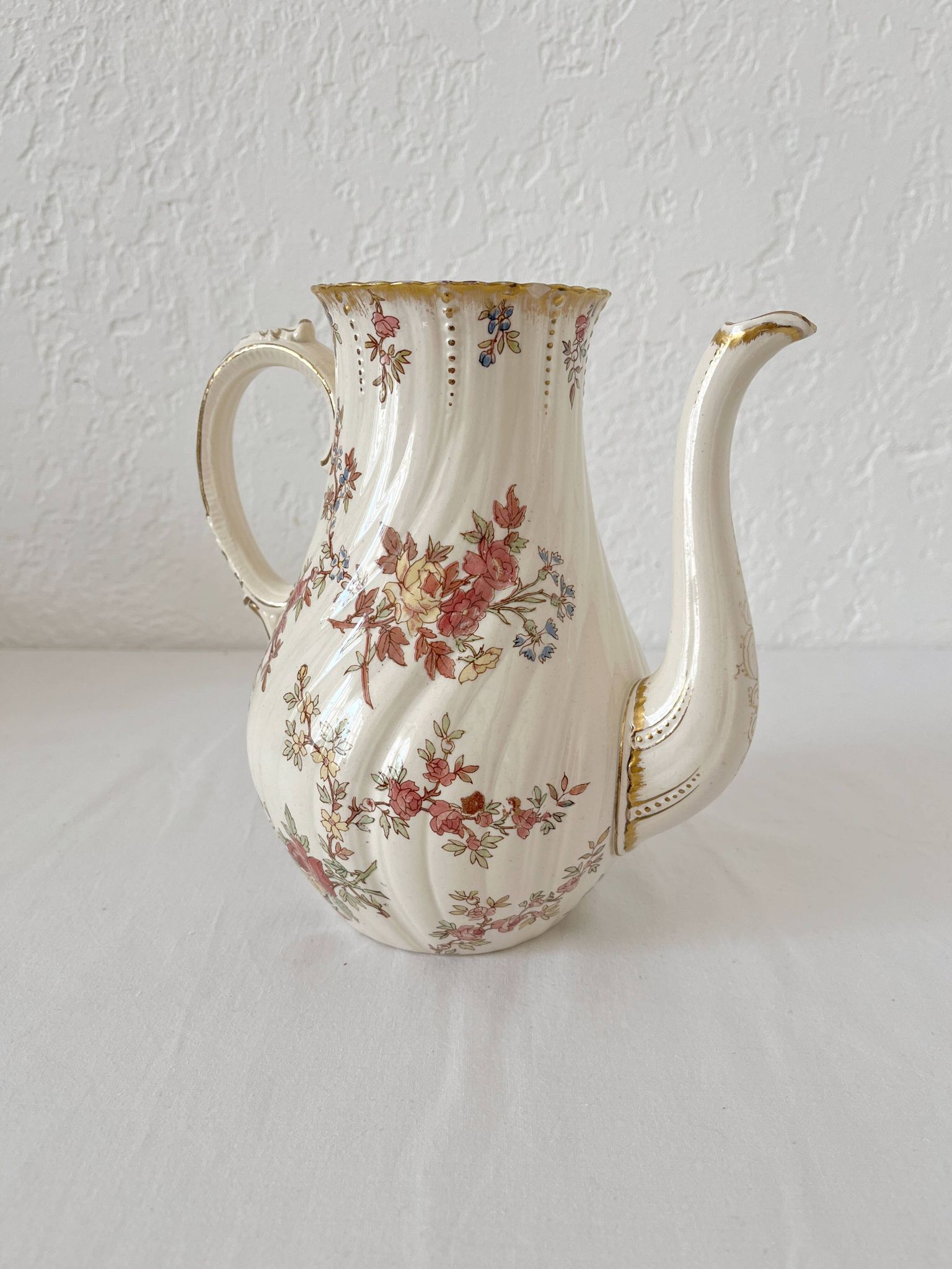 Louis XV style ironstone coffee pot from Sarreguemines