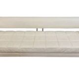 Poltrona Frau cream leather sofa by Luca Scacchetti Leather bench