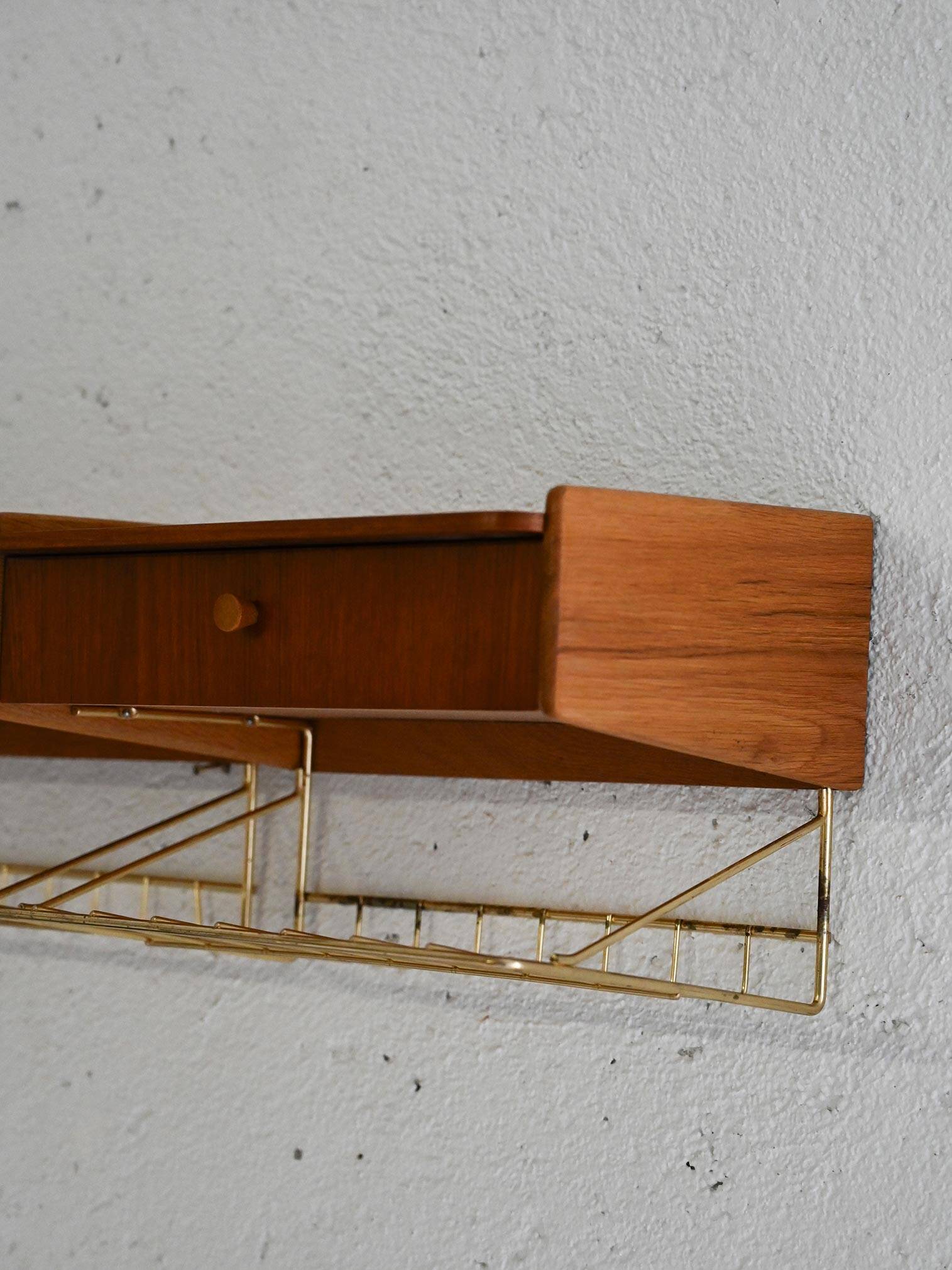 Pair of 1950s Scandinavian wall-mounted nightstands