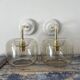 Pair of vintage smoked glass wall lights