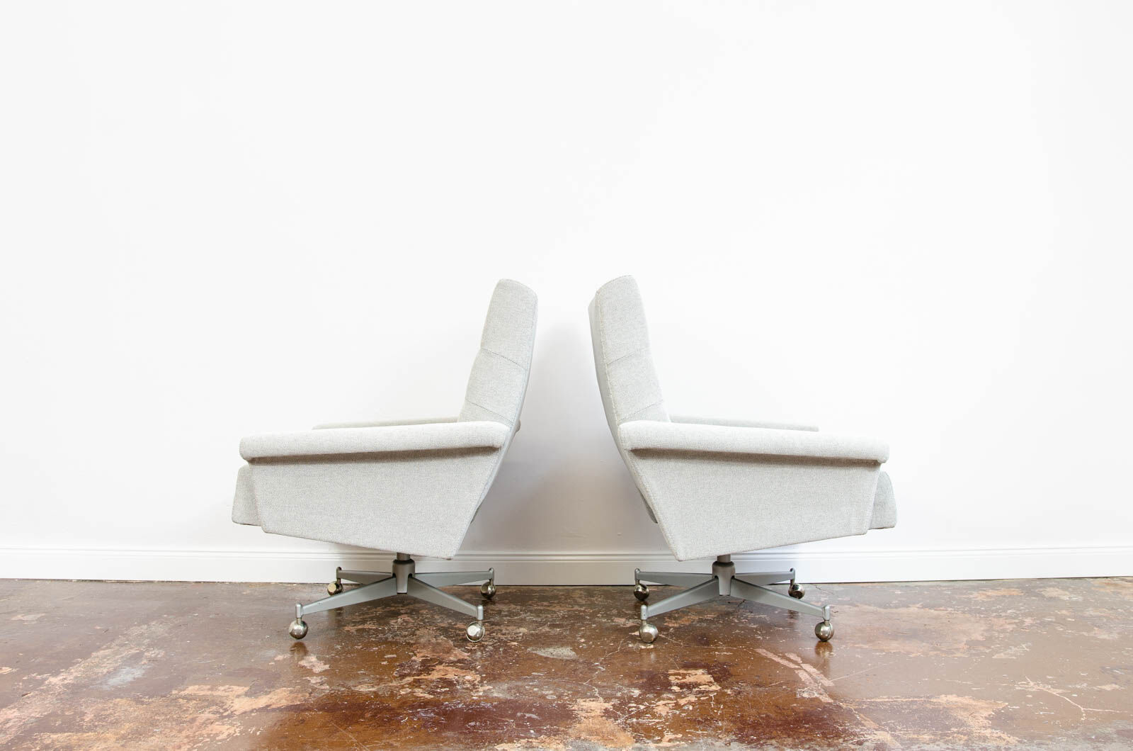 Pair of swivel armchairs 1970's Czechoslovakia