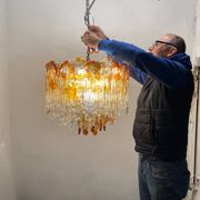 Large Murano Glass Chandelier 1970’s by Mazzega