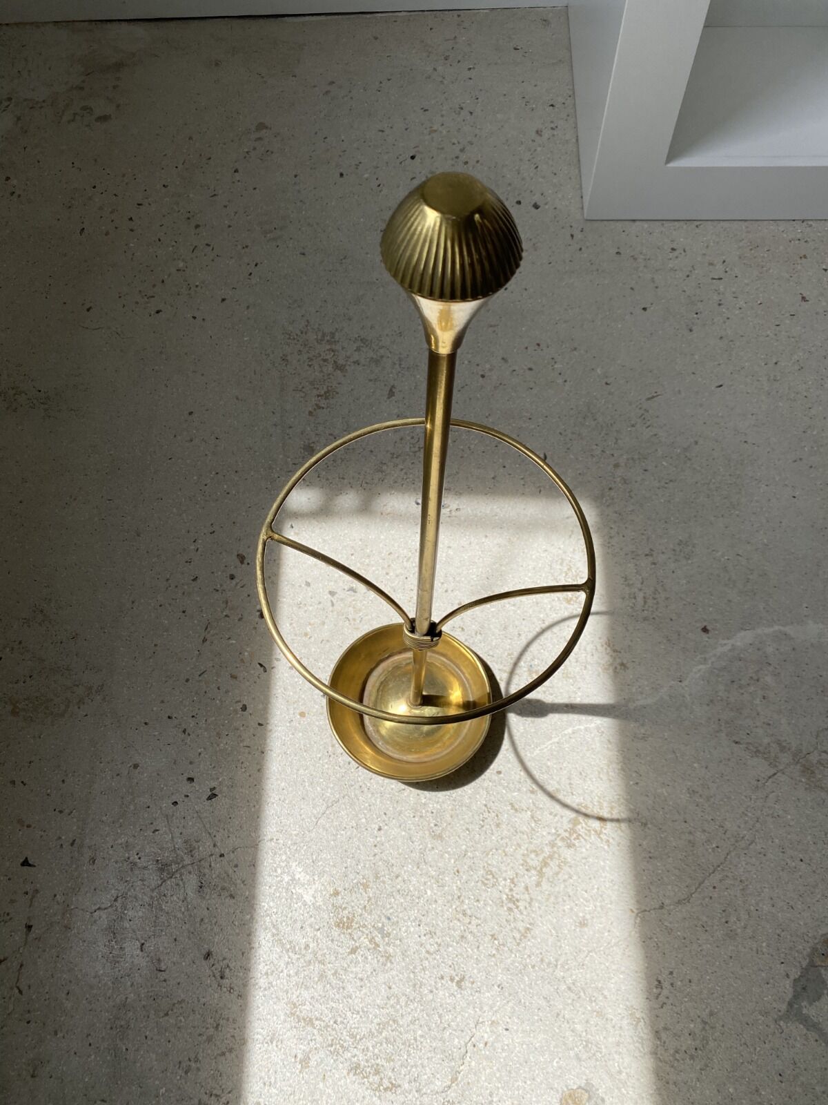 Vintage golden brass umbrella holder